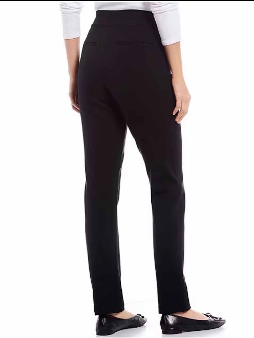 SPANX The Perfect Pants Ponte Black High-Waist Straight Leg S